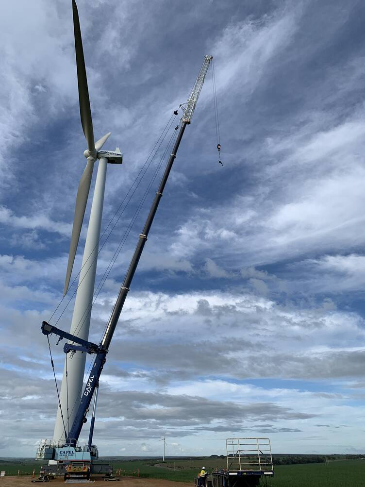 One of our cranes in action