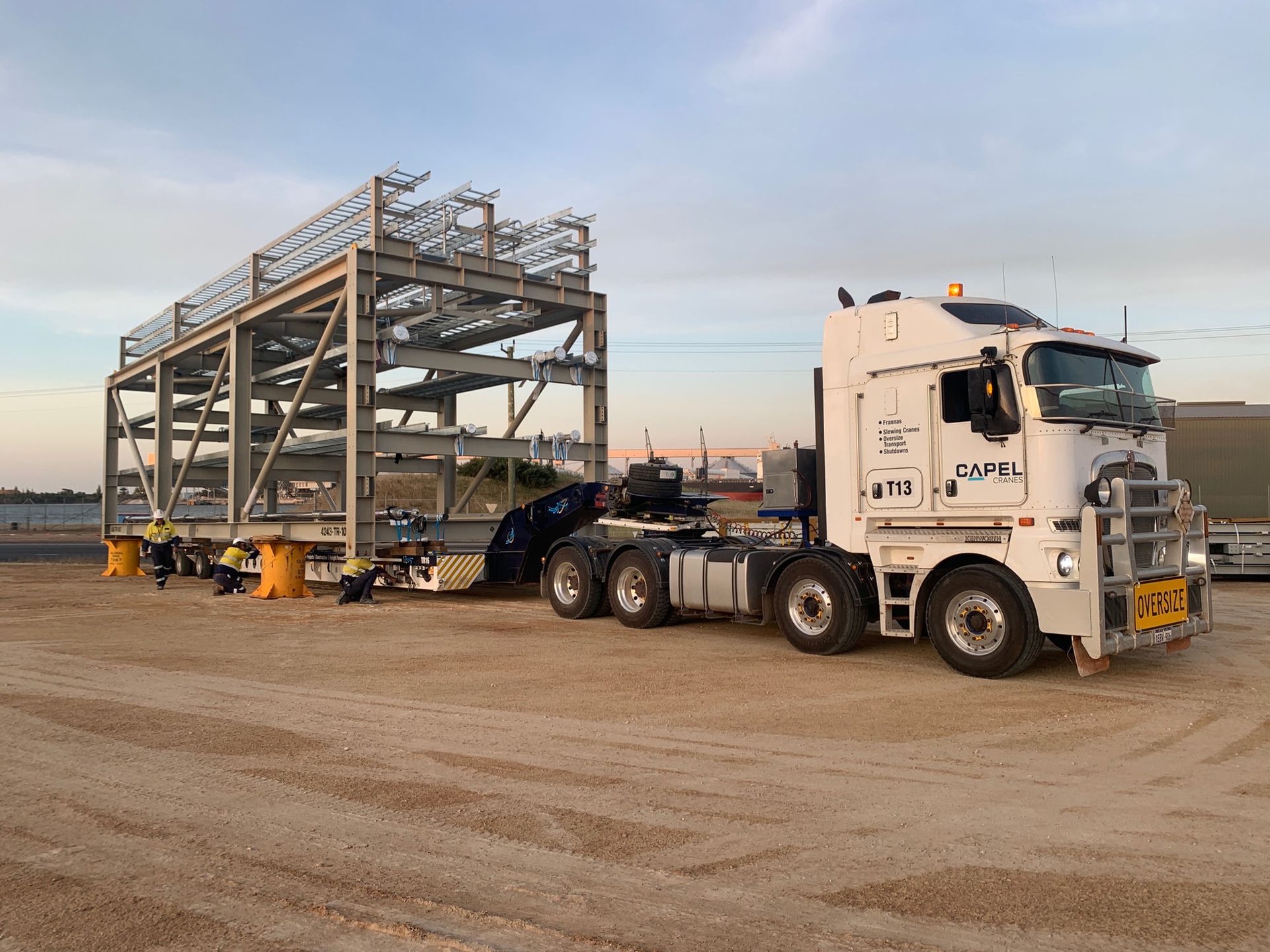 Capel Crane Hire oversize transport of structural steel